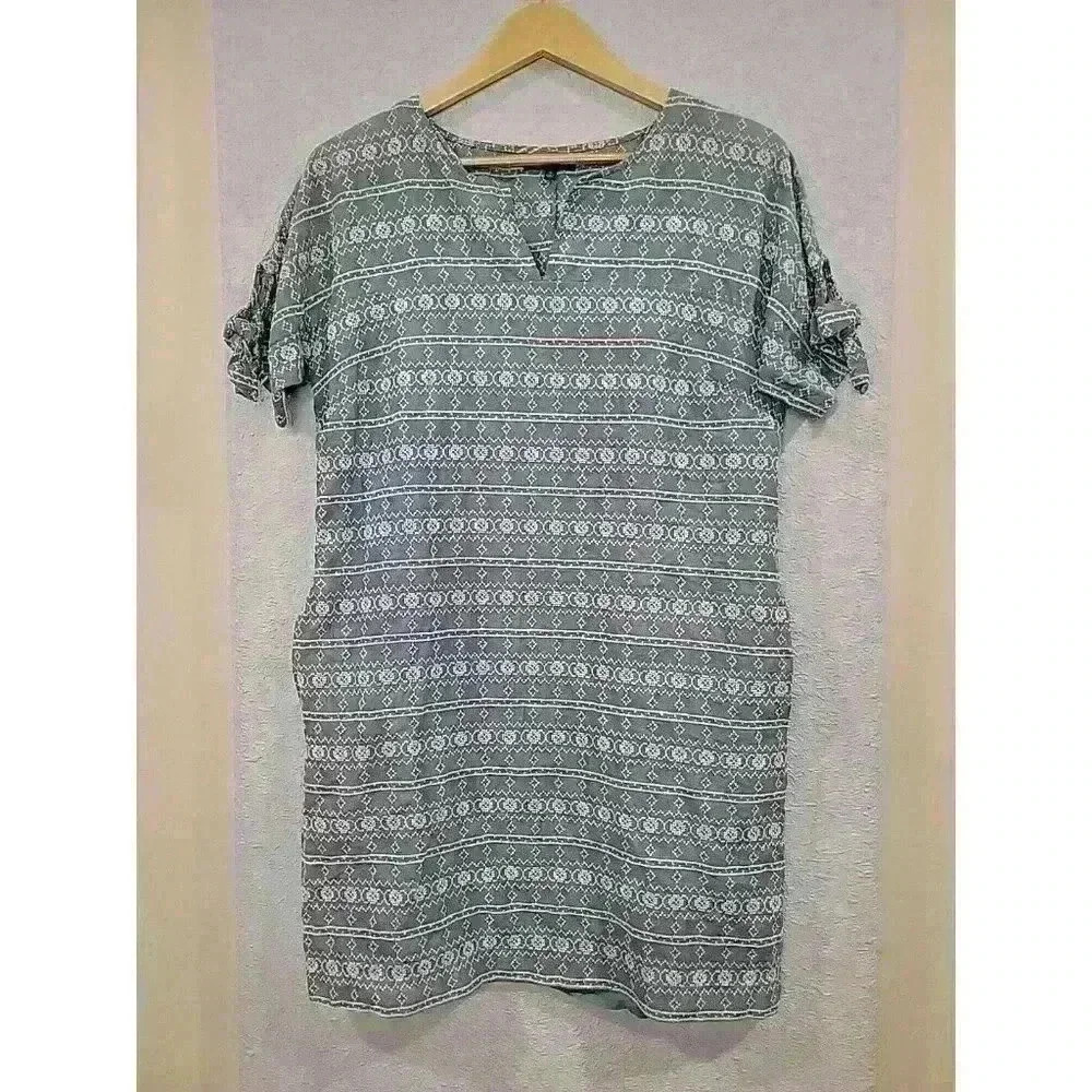 Madewell Blue Patterned Mini Dress